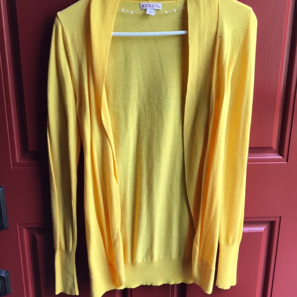 Yellow cardigan